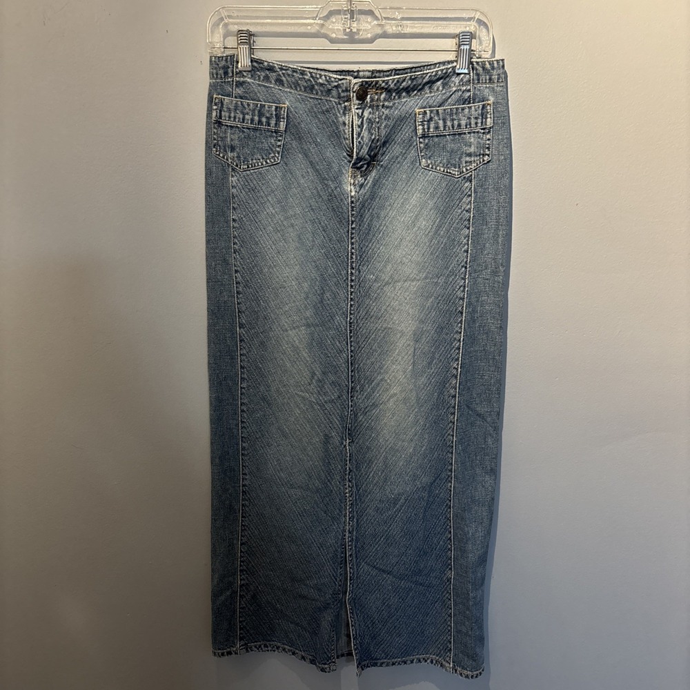 Vintage Y2K Unionbay Denim Maxi Skirt Women's Size M (9) Boho Retro Festival